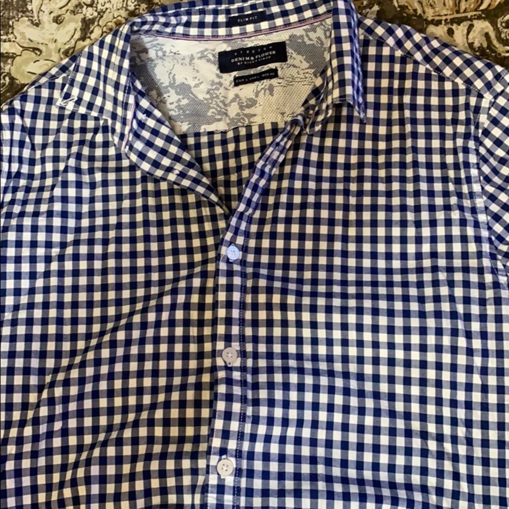 DEMIN AND FLOWER SLIM FIM TSHIRT